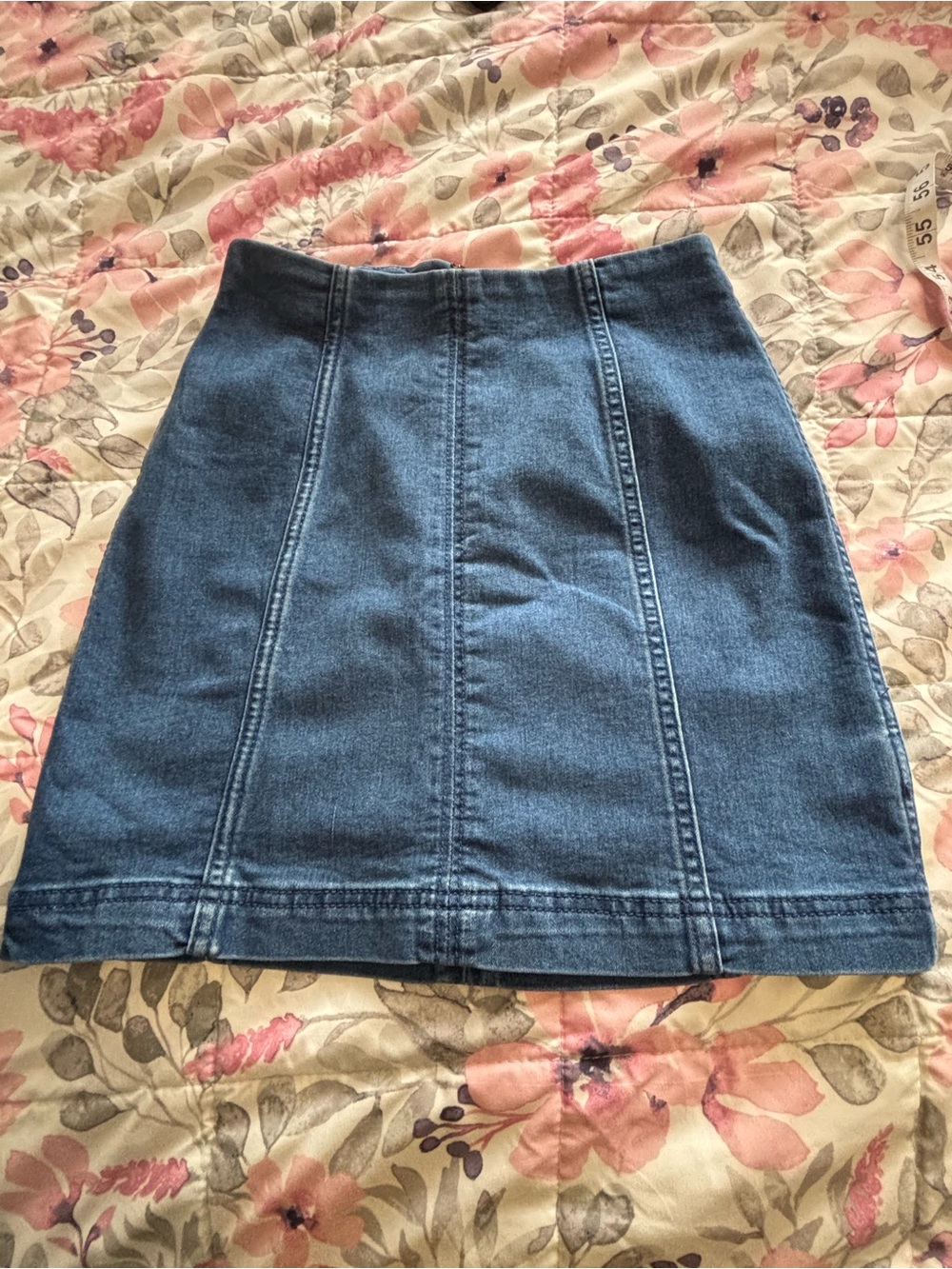 Free People Blue Panel Denim Mini Skirt Sz: 0